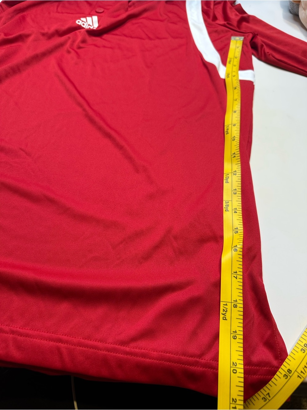 adidas Red and White Men's Athletic Long Sleeve Pullover - Picture 10 of 13